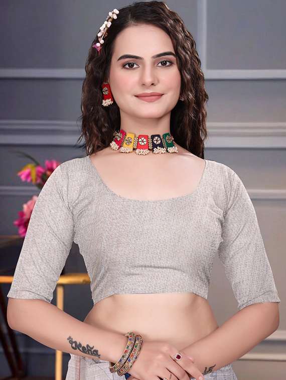 women printed casual wear saree with blouse - 22041599 -  Standard Image - 4