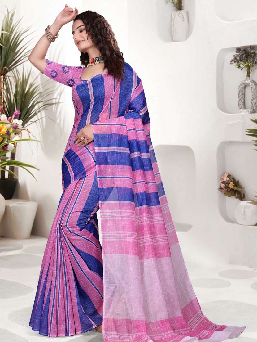women printed casual wear saree with blouse - 22041601 -  Standard Image - 1