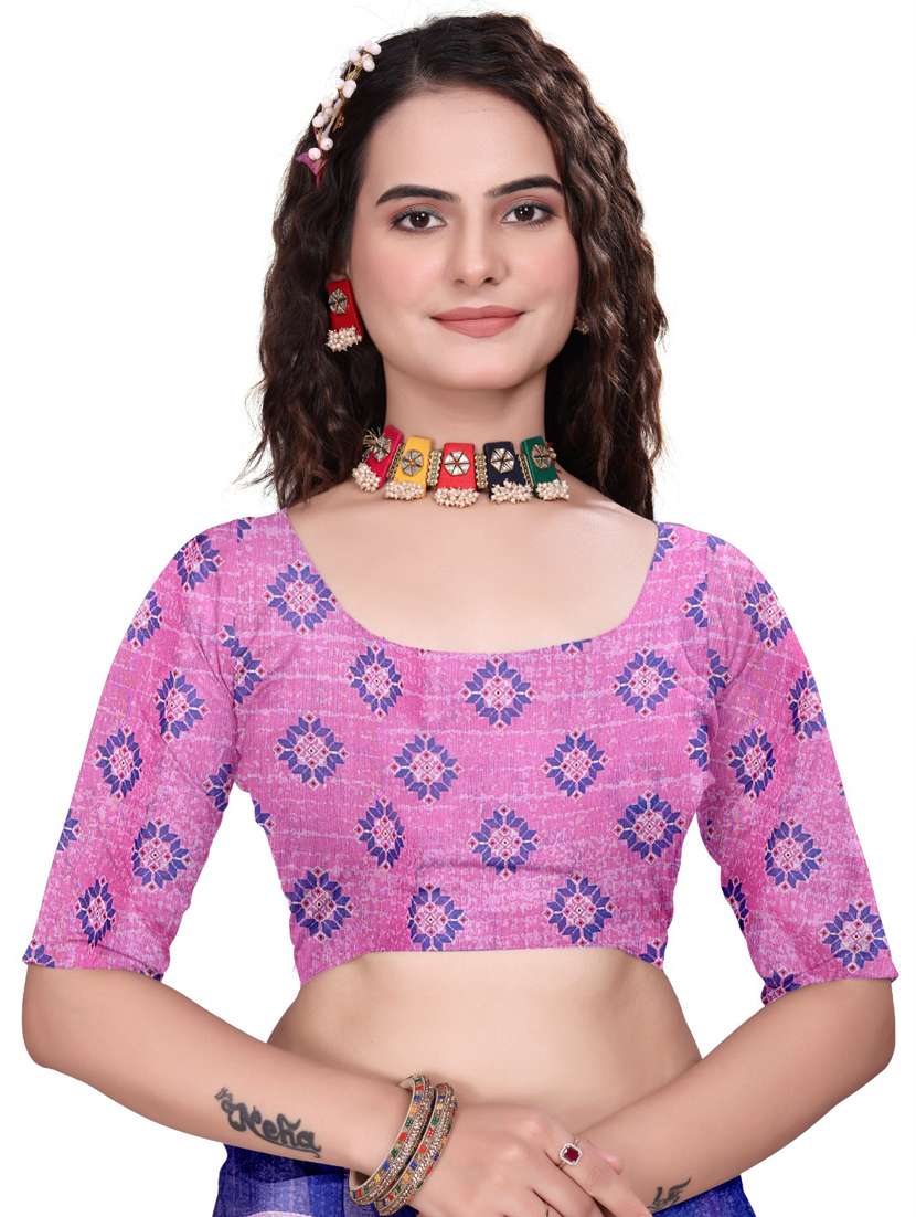 women printed casual wear saree with blouse - 22041601 - Standard Image - 4