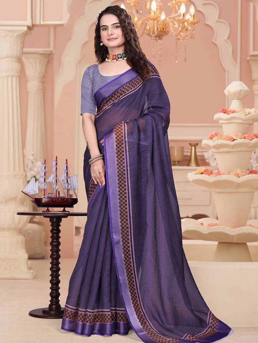 women printed casual wear saree with blouse - 22041602 -  Standard Image - 1