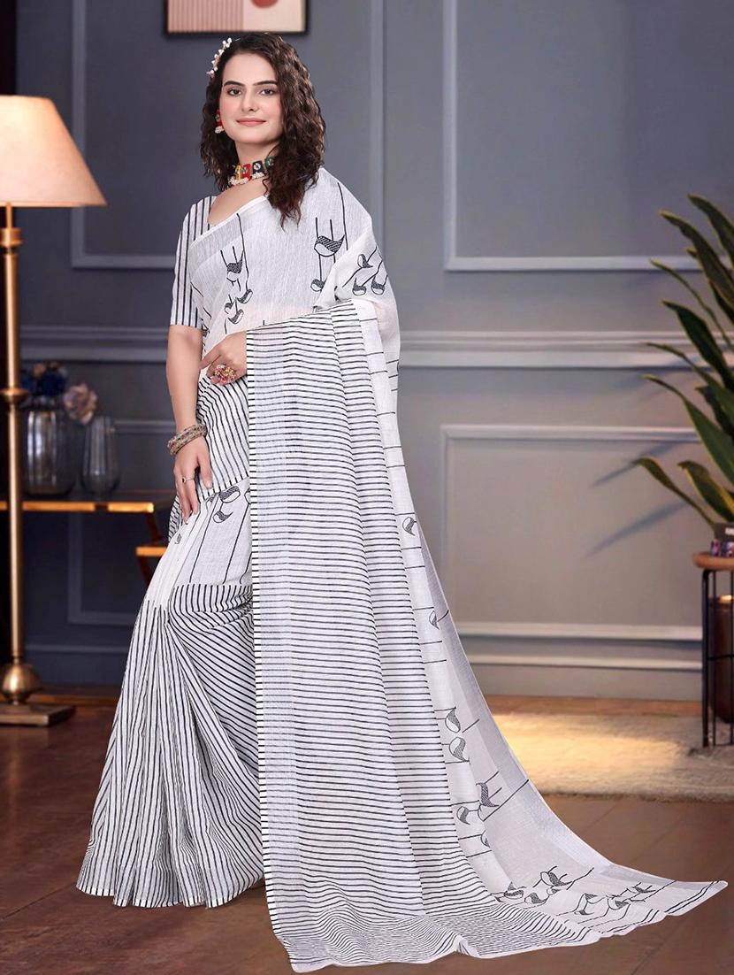 women printed casual wear saree with blouse - 22041603 - Standard Image - 1