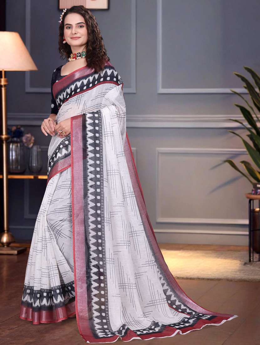 women printed casual wear saree with blouse - 22041604 - Standard Image - 1