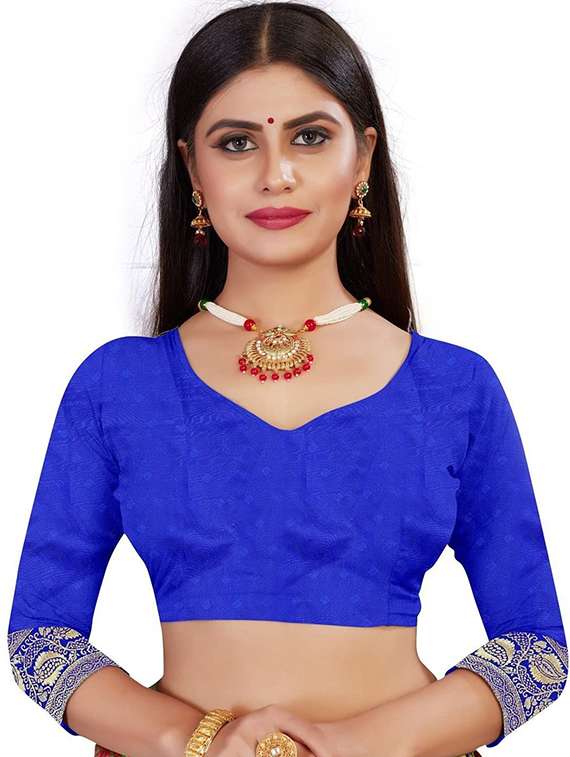 women self design banarasi saree with blouse - 22041671 -  Standard Image - 4