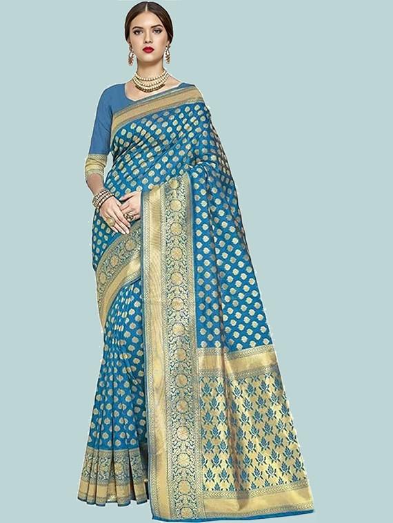women self design banarasi saree with blouse - 22041684 - Standard Image - 1