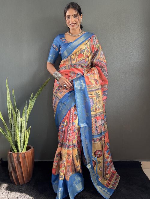 women printed bordered saree with blouse - 22041711 - Standard Image - 0
