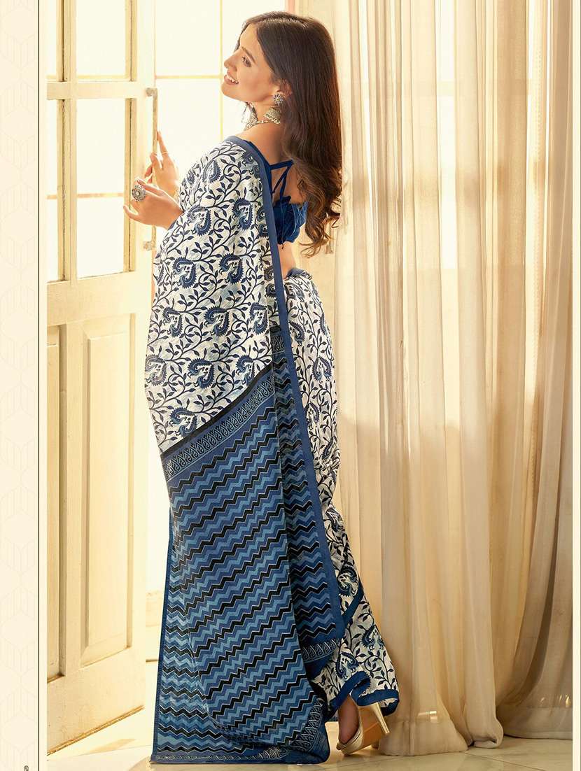 women printed casual wear saree with blouse - 22041713 -  Standard Image - 1