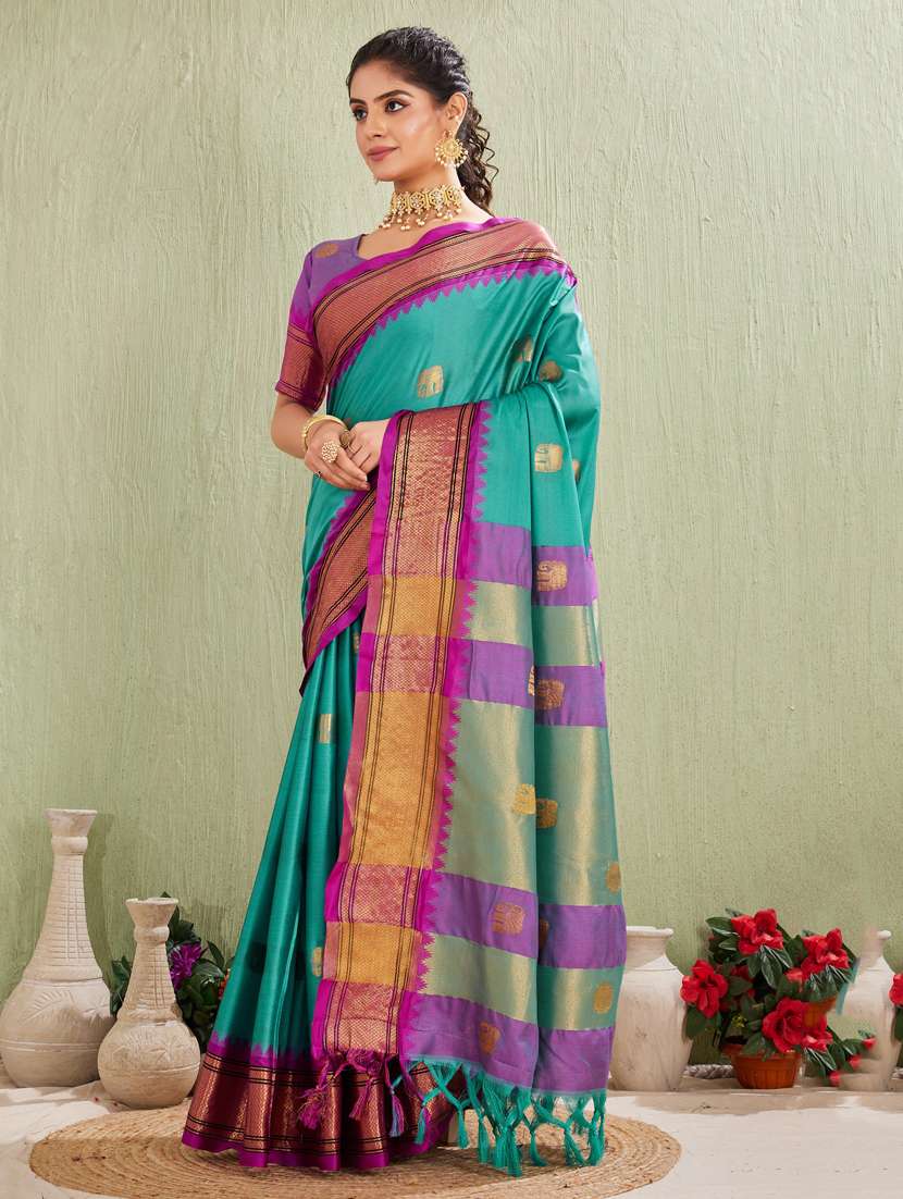 women self design bordered saree with blouse - 22041726 -  Standard Image - 1