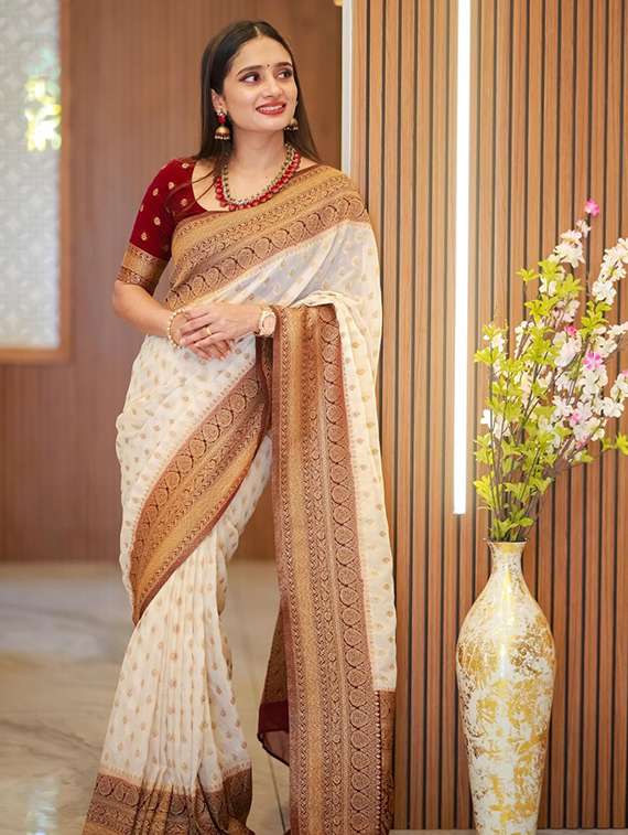 women self design banarasi saree with blouse - 22041769 - Standard Image - 1