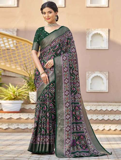 women printed bordered saree with blouse - 22041781 - Standard Image - 0