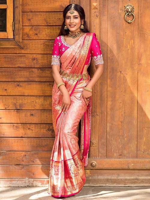 women self design kanjivaram saree with blouse - 22041785 -  Standard Image - 0