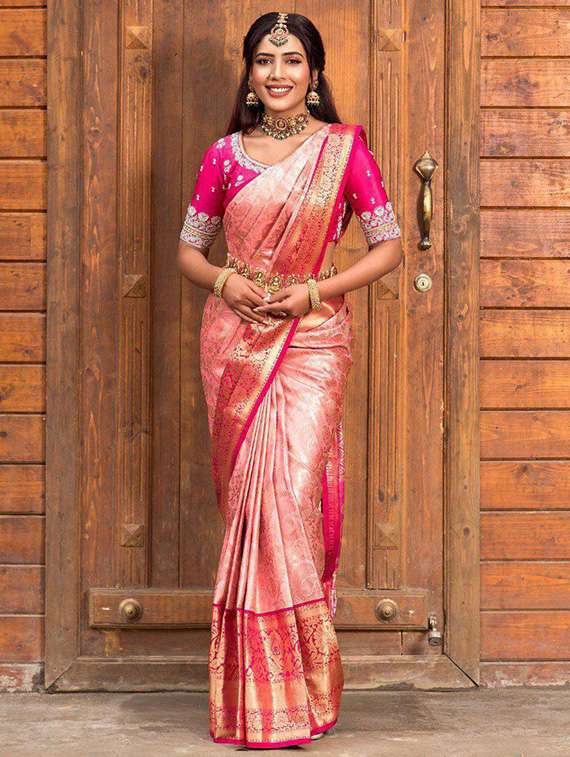 women self design kanjivaram saree with blouse - 22041785 -  Standard Image - 1