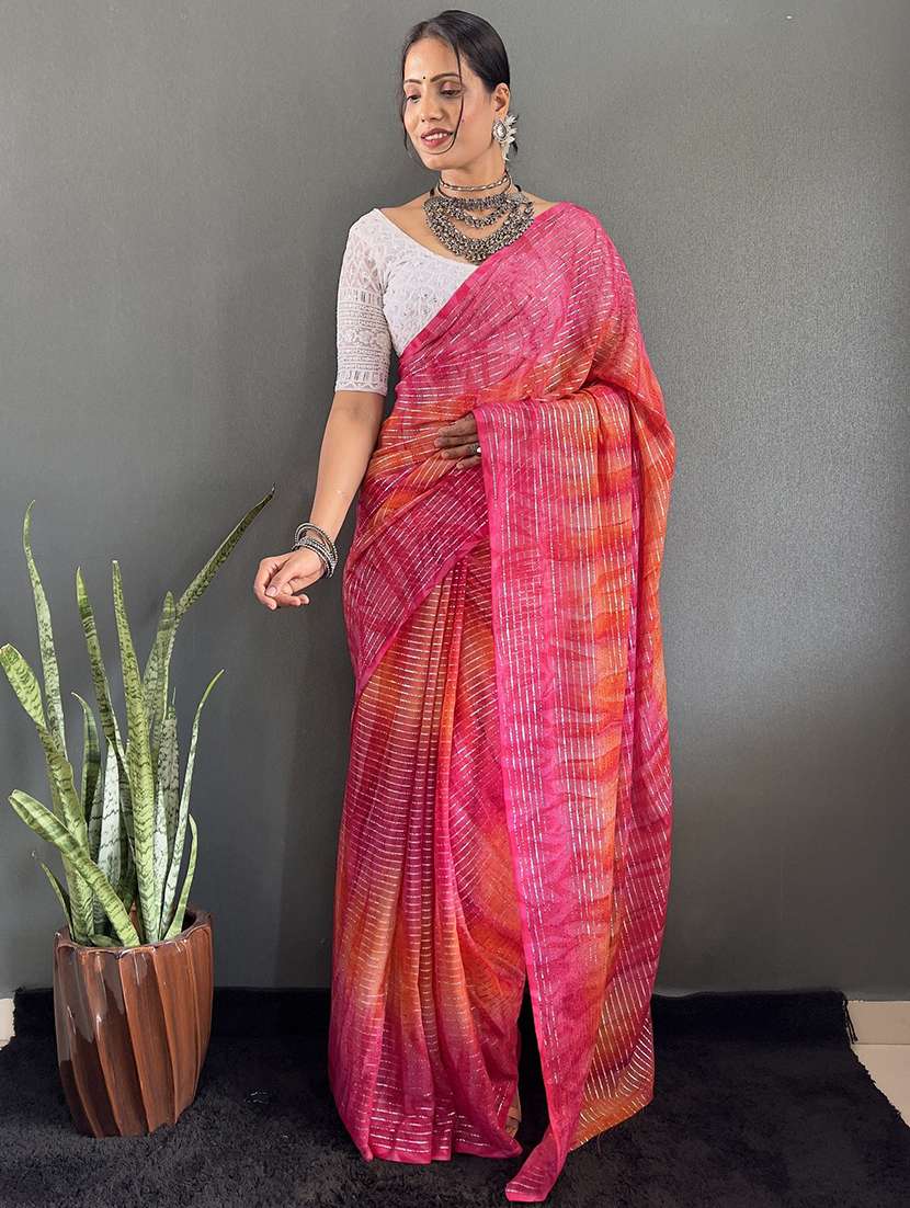 women printed casual wear saree with blouse - 22041791 - Standard Image - 4