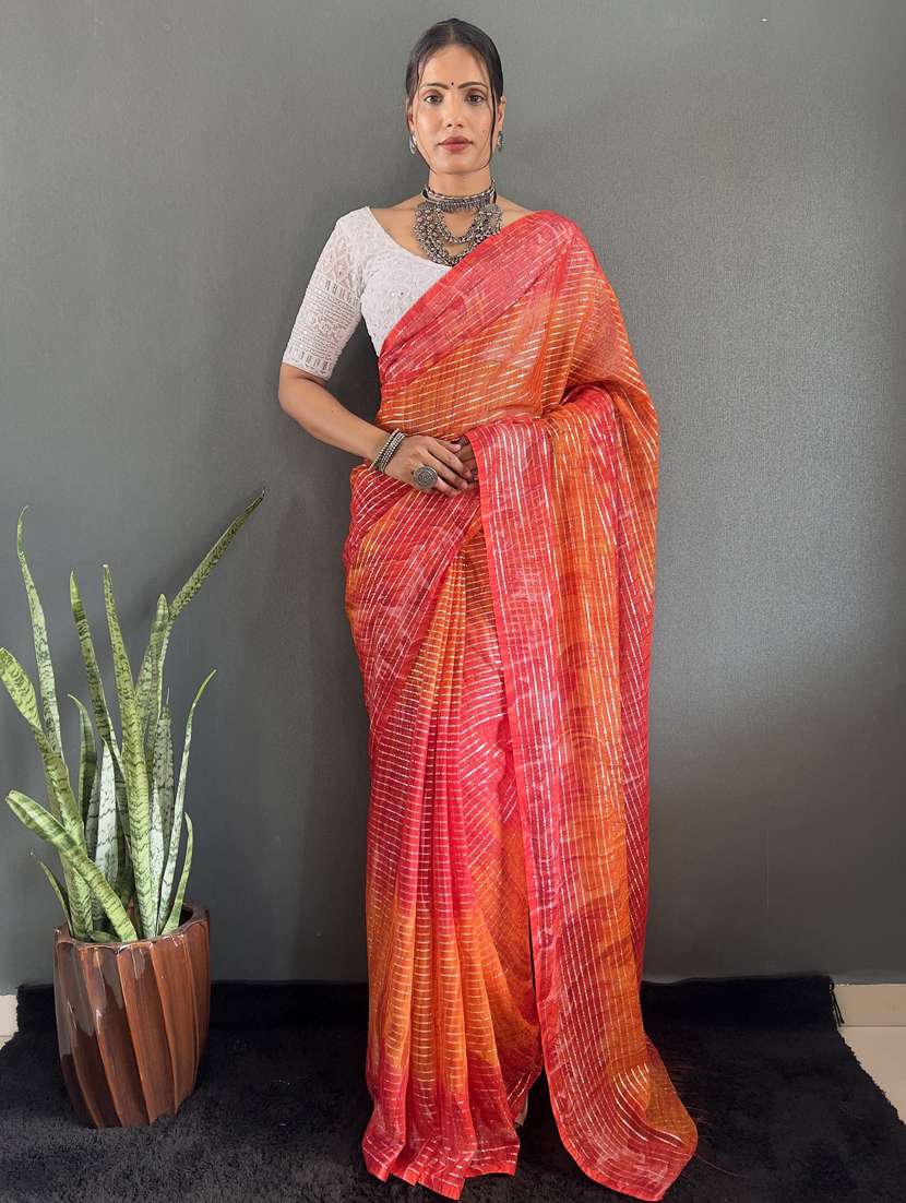 women printed casual wear saree with blouse - 22041792 - Standard Image - 1