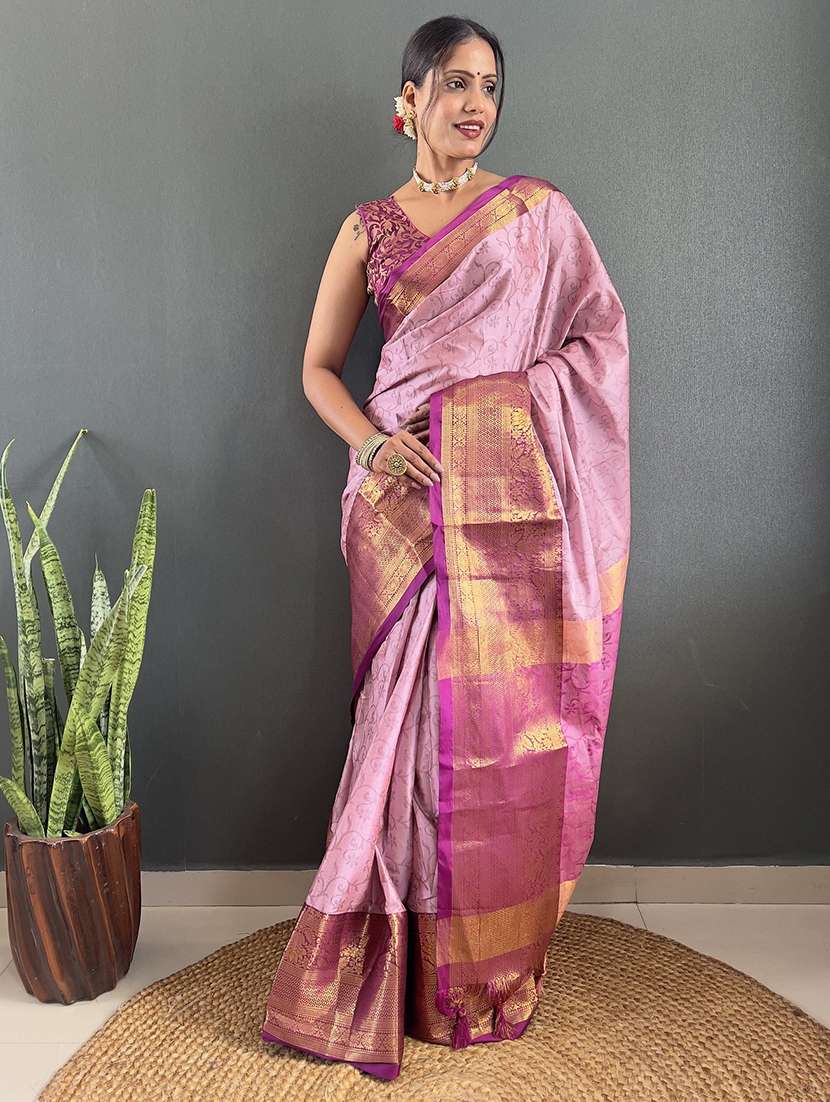 women self design bordered saree with blouse - 22041810 -  Standard Image - 1