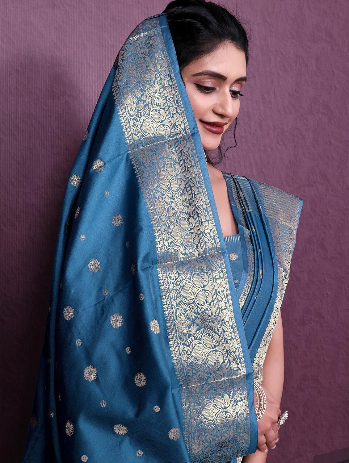 women self design banarasi saree with blouse - 22041832 - Standard Image - 4