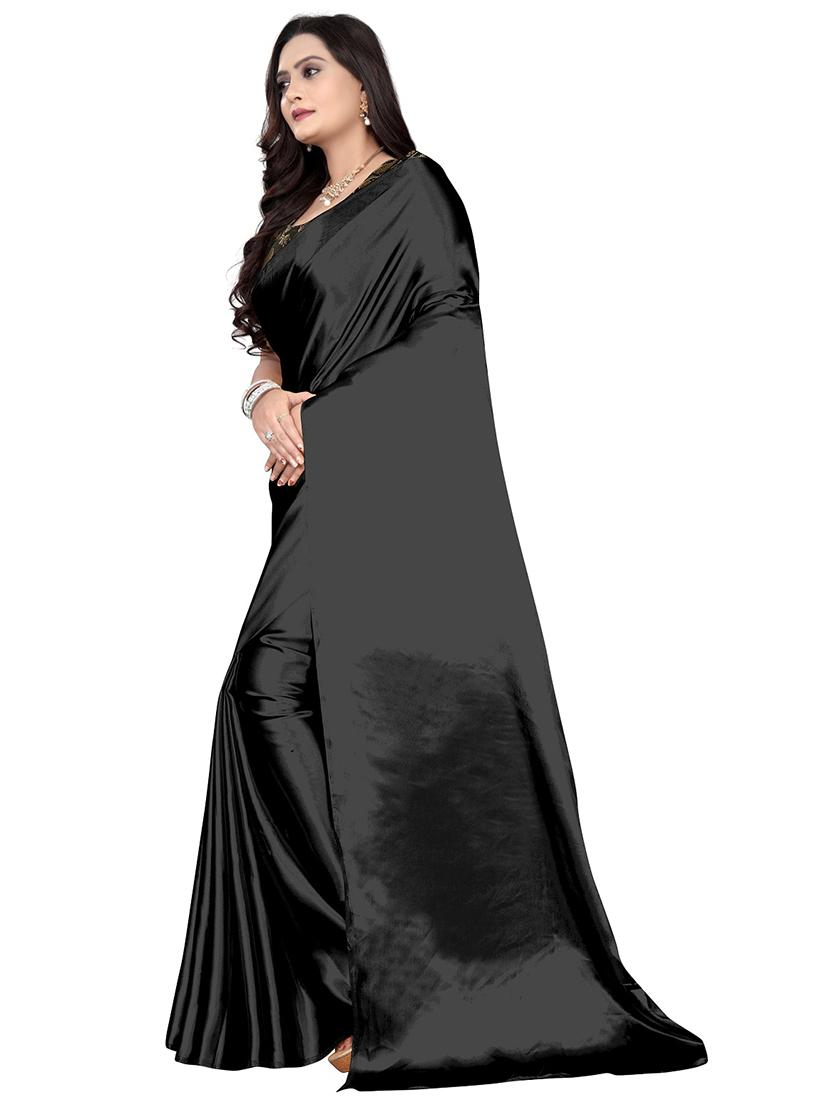women solid plain saree with blouse - 22041842 -  Standard Image - 1