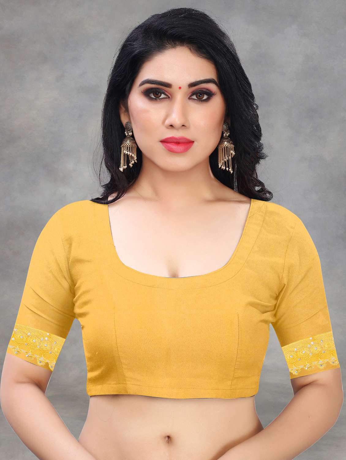 women solid with work embroidered saree with blouse - 22041850 - Standard Image - 4