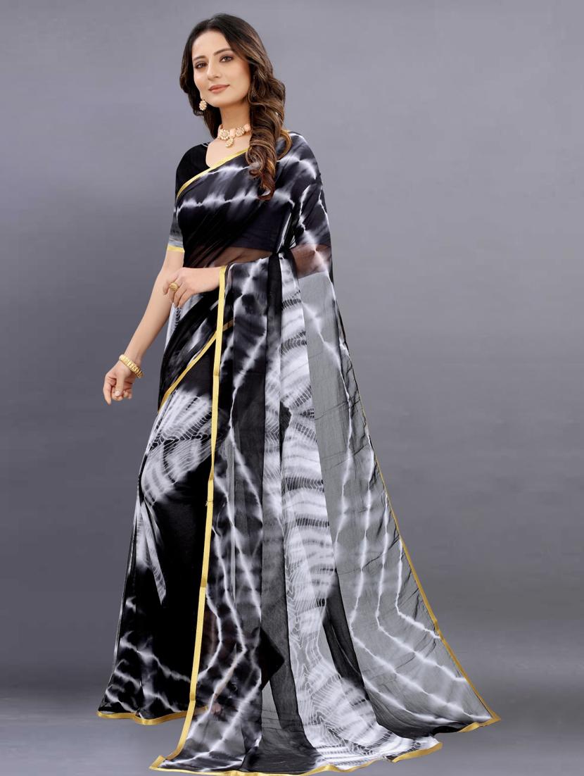 women tie & dye printed saree with blouse - 22041923 - Standard Image - 1