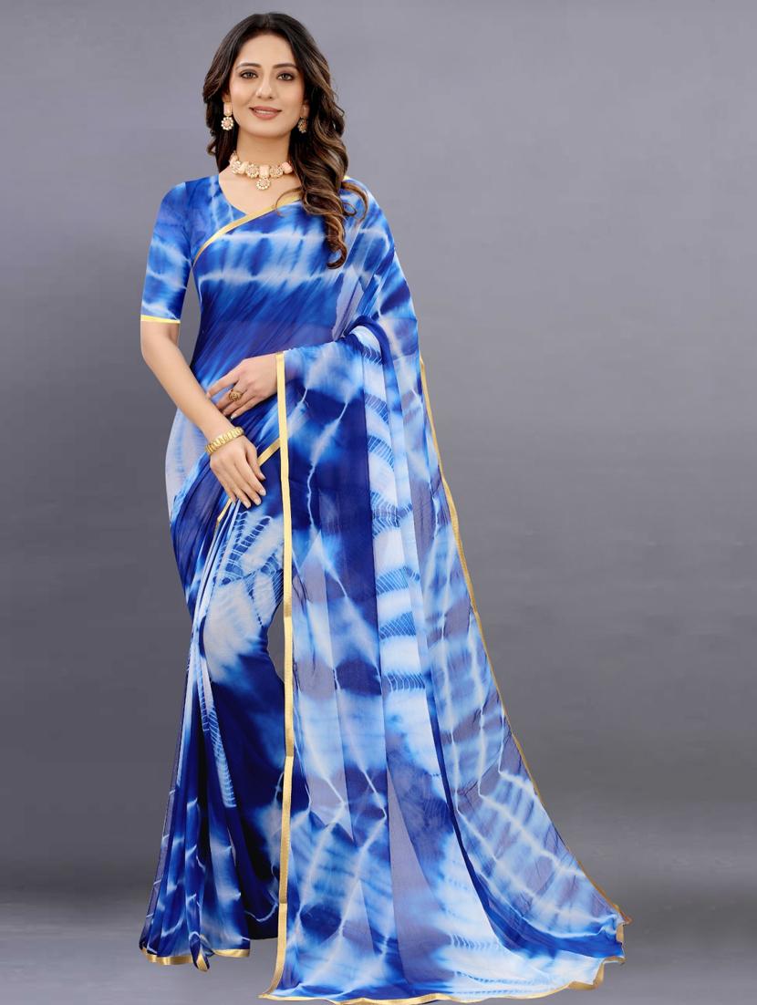 women tie & dye printed saree with blouse - 22041924 - Zoom Image - 0