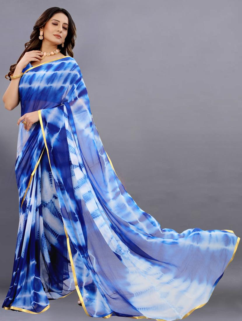 women tie & dye printed saree with blouse - 22041924 - Standard Image - 1