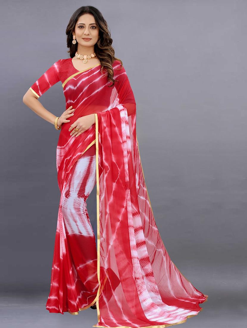women tie & dye printed saree with blouse - 22041926 - Zoom Image - 0