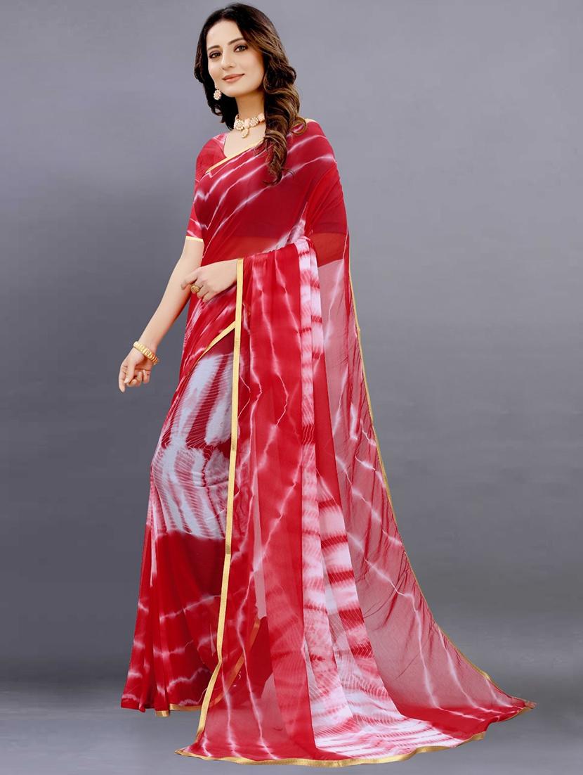 women tie & dye printed saree with blouse - 22041926 - Standard Image - 1