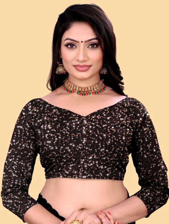 women solid with bordered ready to wear saree with blouse - 22041945 -  Standard Image - 4