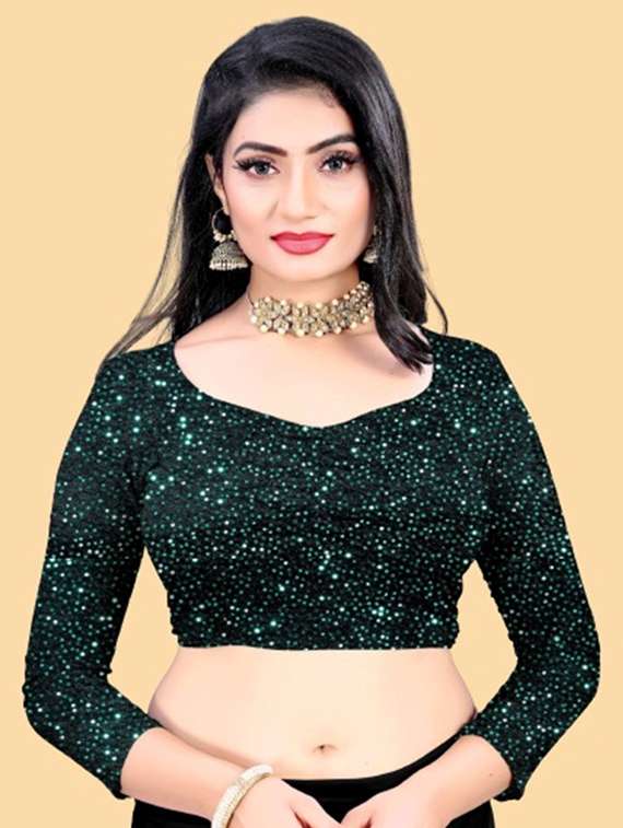 women solid with bordered ready to wear saree with blouse - 22041950 - Standard Image - 4