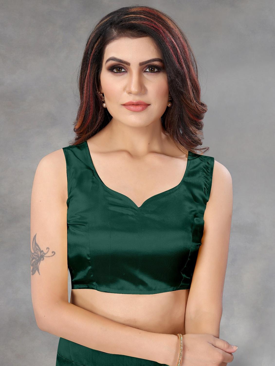 women solid with work embellished saree with blouse - 22041969 - Standard Image - 4