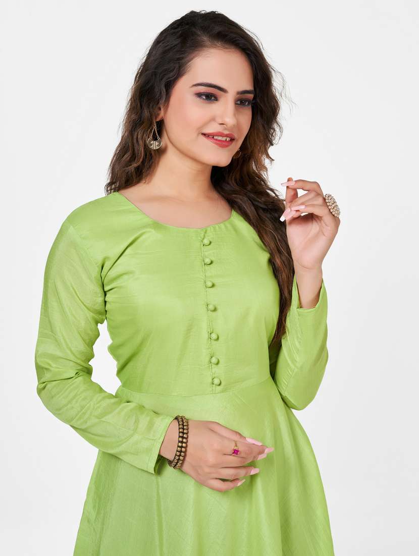 multi colored silk straight kurti - 22041988 - Standard Image - 4