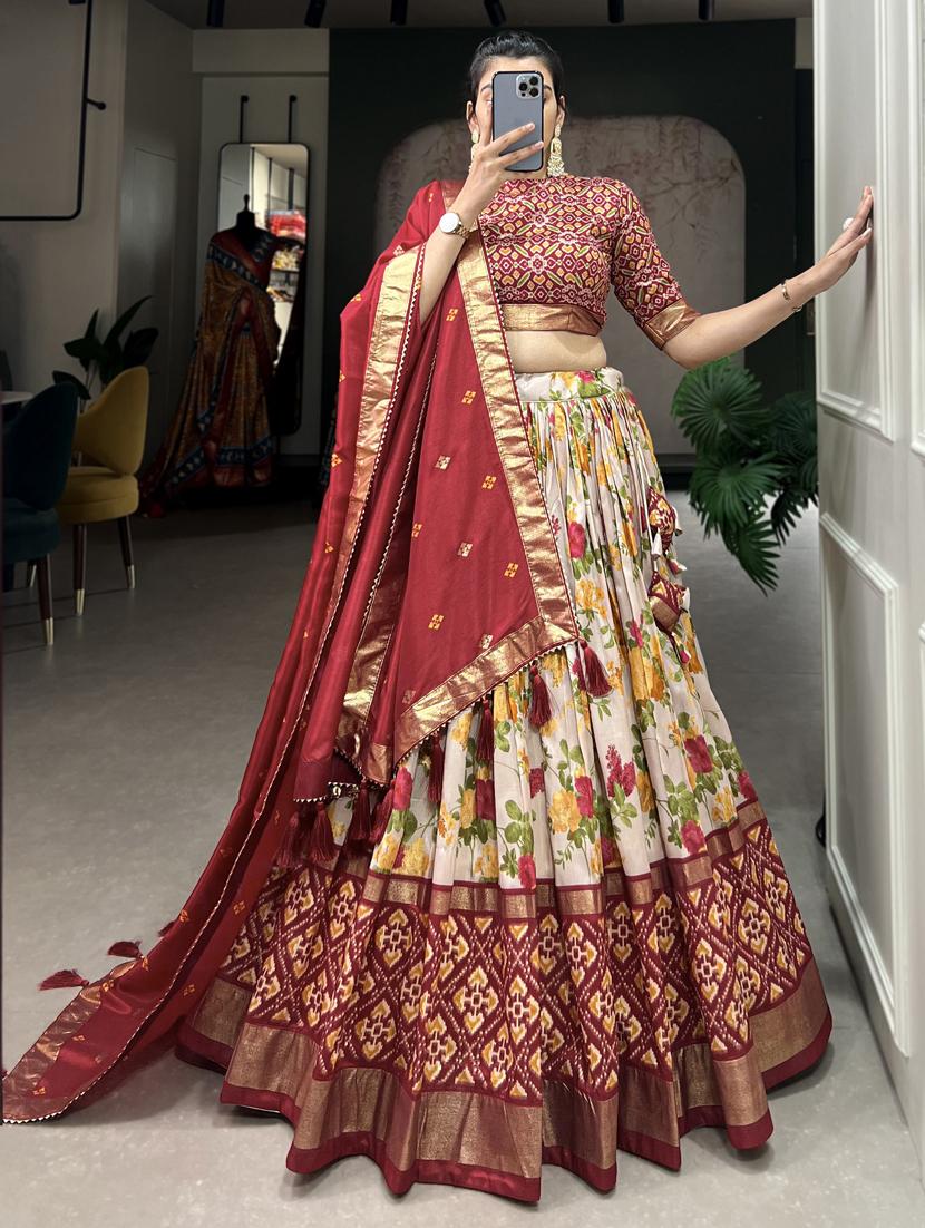 women printed flared lehenga choli with duppata set - 22042008 - Standard Image - 4