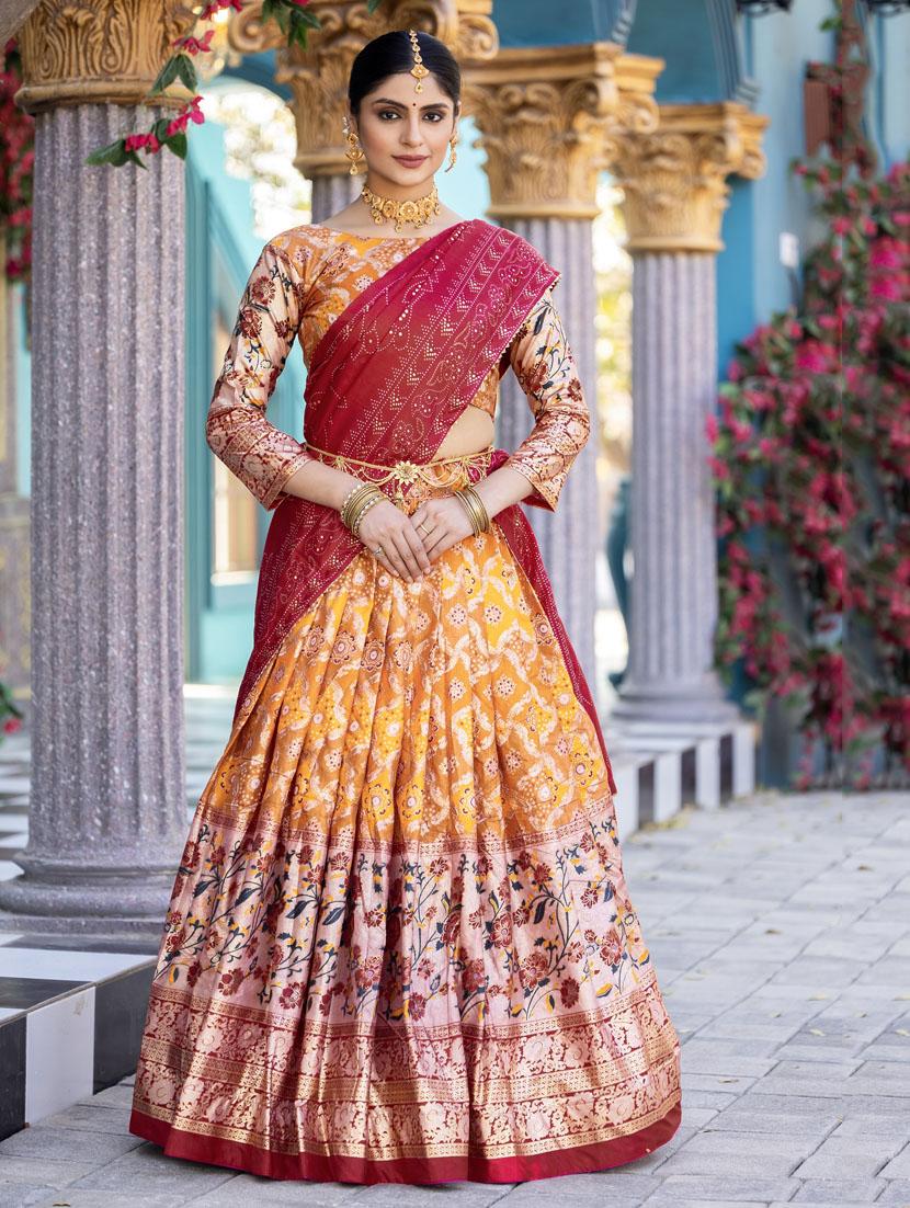 women printed flared lehenga choli with duppata set - 22042018 - Zoom Image - 0