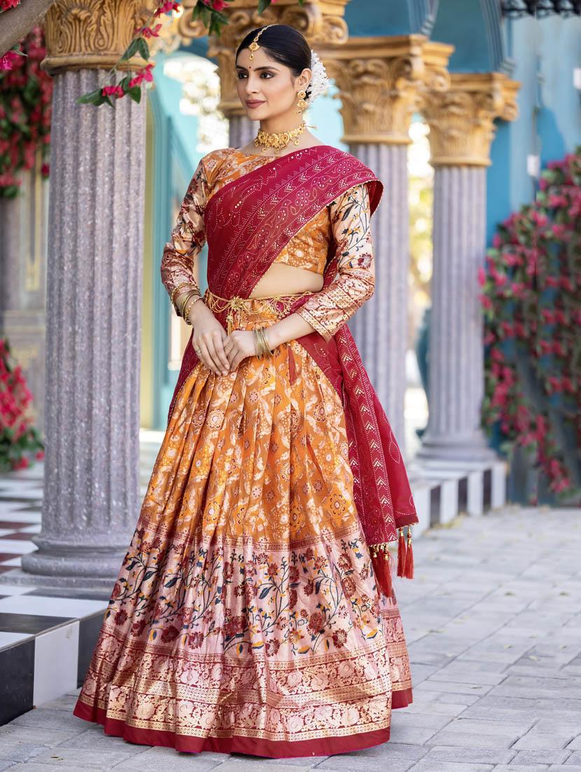 women printed flared lehenga choli with duppata set - 22042018 - Standard Image - 1