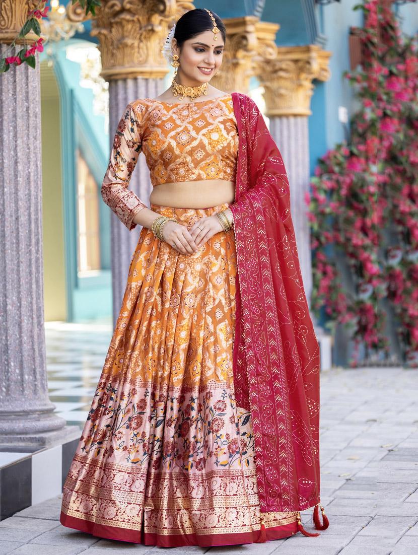 women printed flared lehenga choli with duppata set - 22042018 - Standard Image - 4