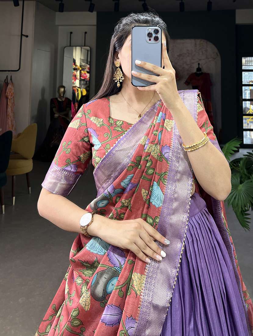 women printed flared unstitched lehenga - 22042024 -  Standard Image - 4