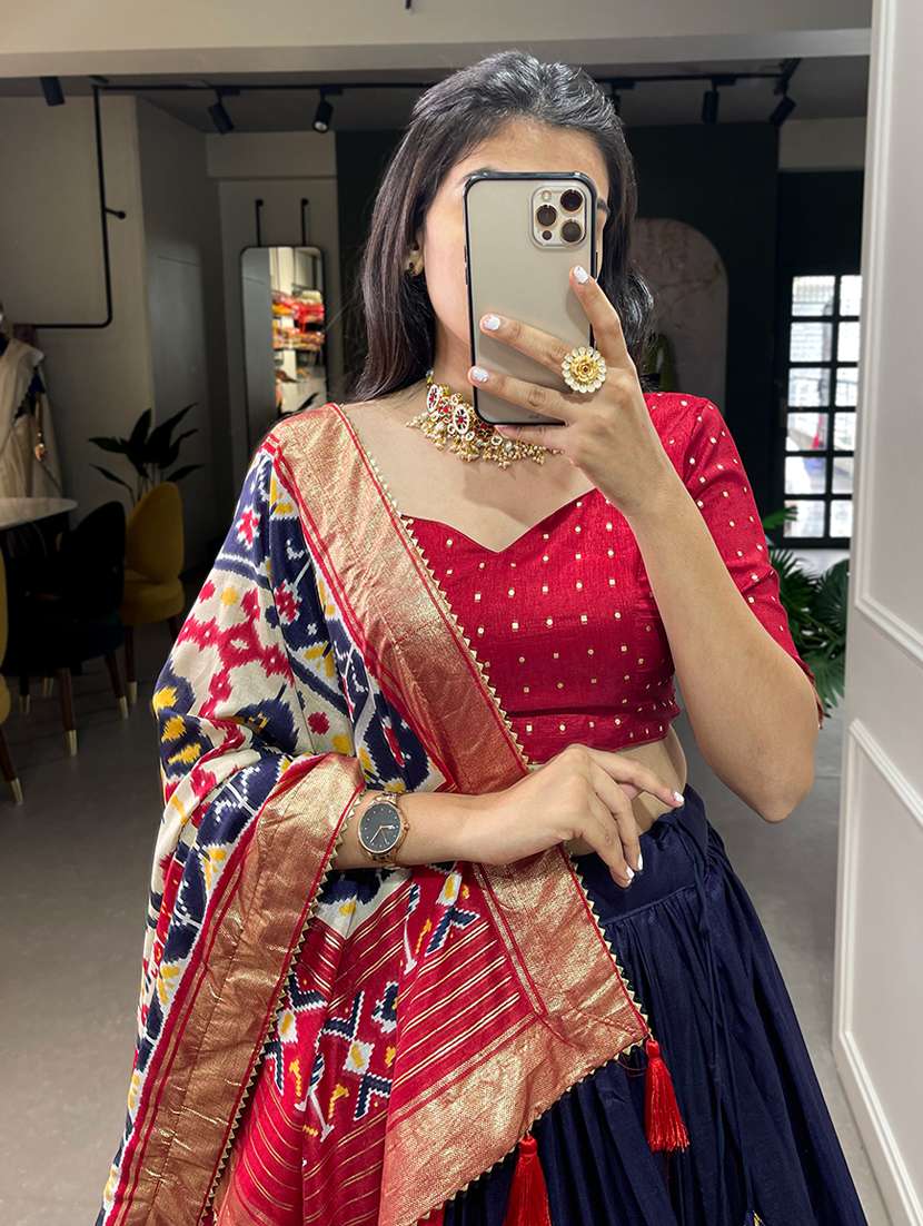 women printed flared lehenga choli with duppata set - 22042040 -  Standard Image - 4