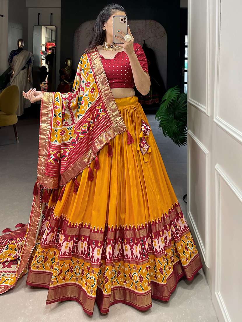women printed flared lehenga choli with duppata set - 22042043 -  Standard Image - 1