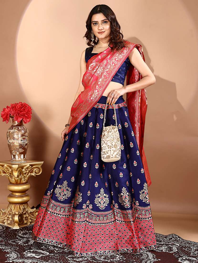 women self design flared unstitched lehenga - 22042080 -  Standard Image - 1