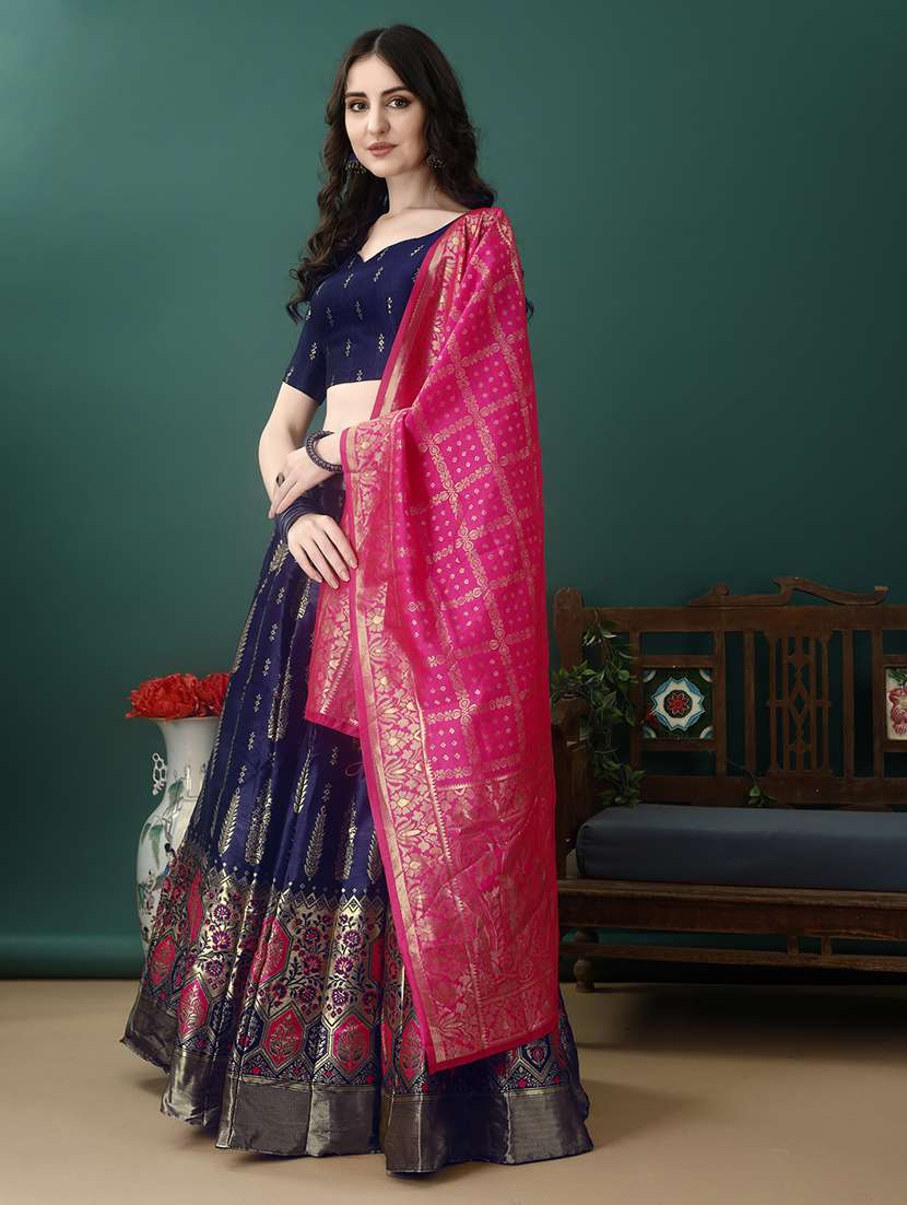 women self designed flared lehenga choli with duppata set - 22042090 -  Standard Image - 1