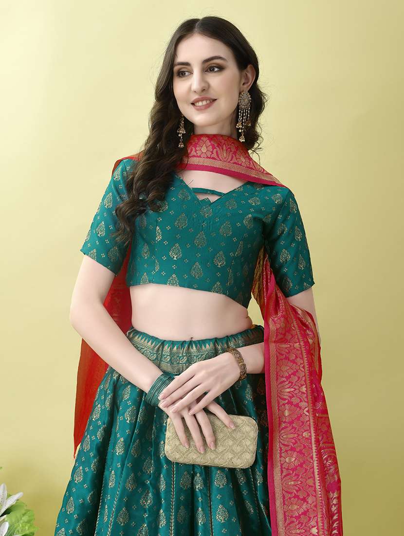 women self designed flared lehenga choli with duppata set - 22042095 - Standard Image - 4