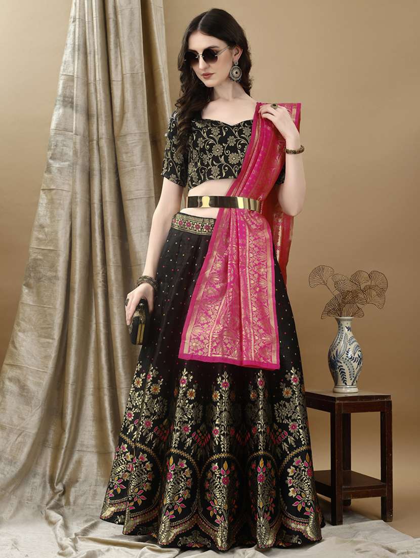 women self designed flared lehenga choli with duppata set