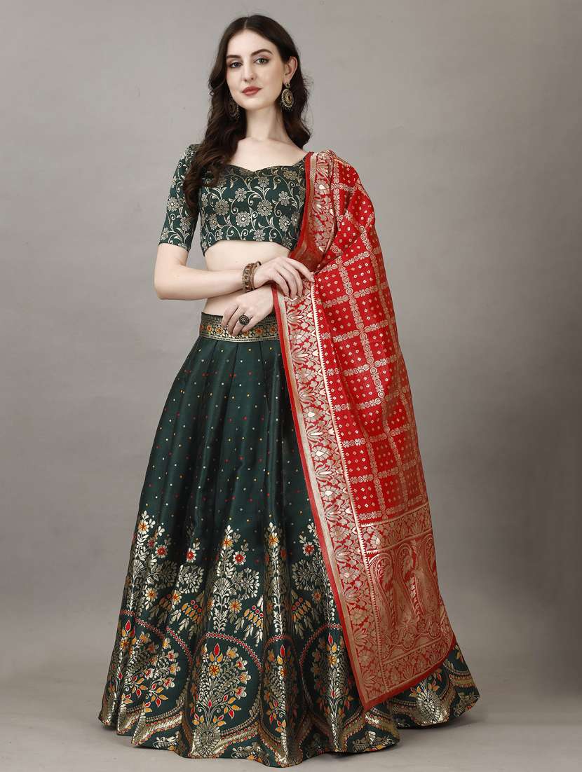 women self designed flared lehenga choli with duppata set - 22042099 - Standard Image - 4
