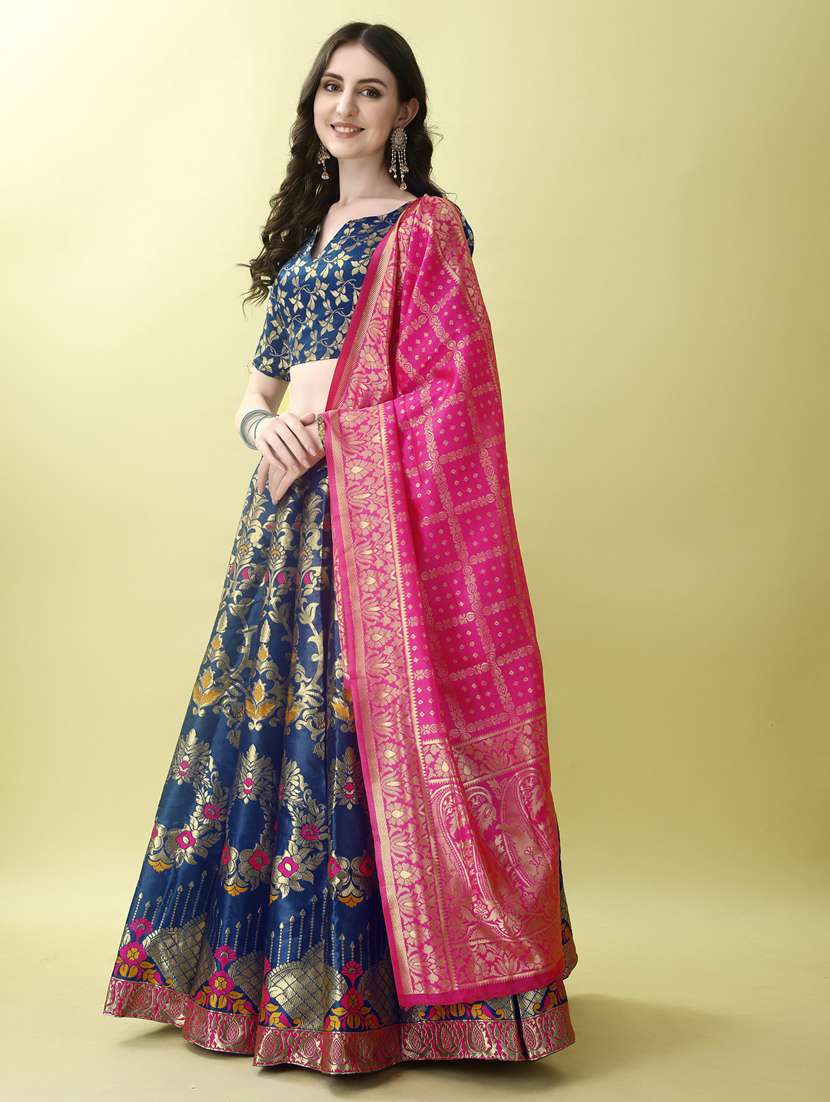 women self designed flared lehenga choli with duppata set - 22042101 - Standard Image - 1