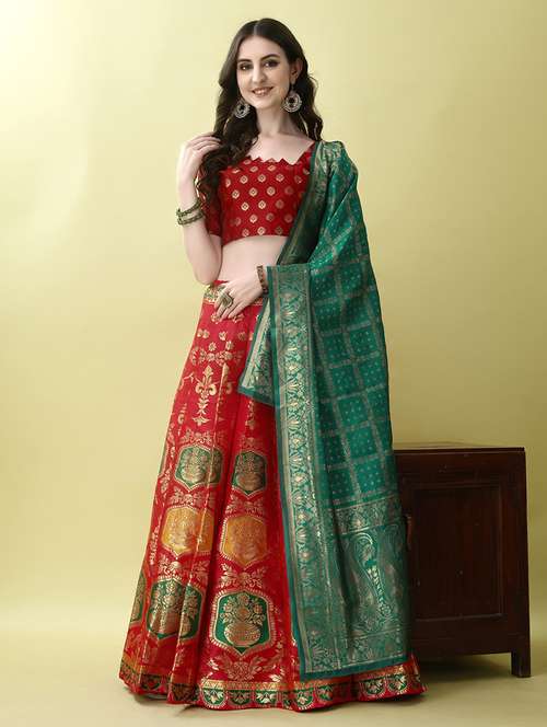 women self designed flared lehenga choli with duppata set - 22042106 -  Standard Image - 0