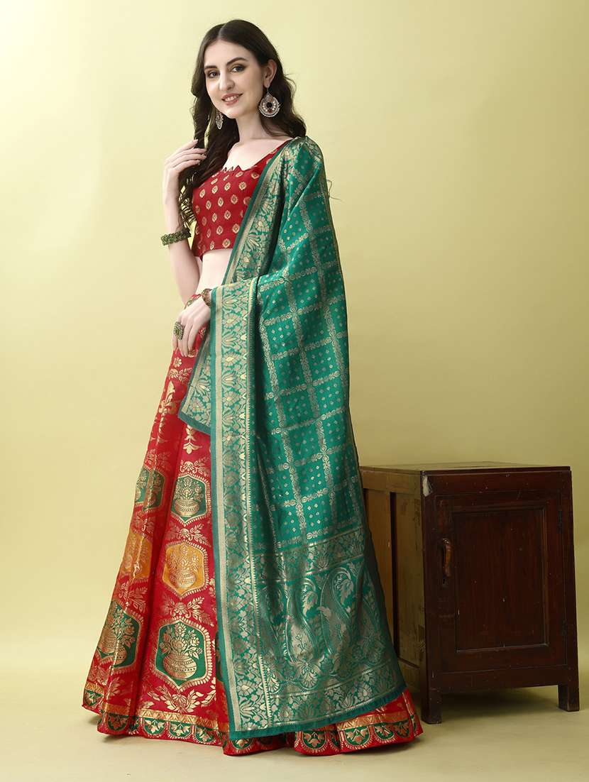 women self designed flared lehenga choli with duppata set - 22042106 -  Standard Image - 1
