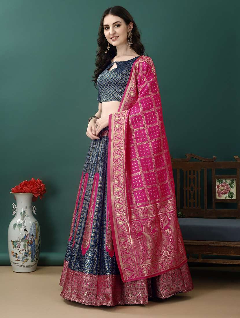 women self design flared unstitched lehenga - 22042107 - Standard Image - 1