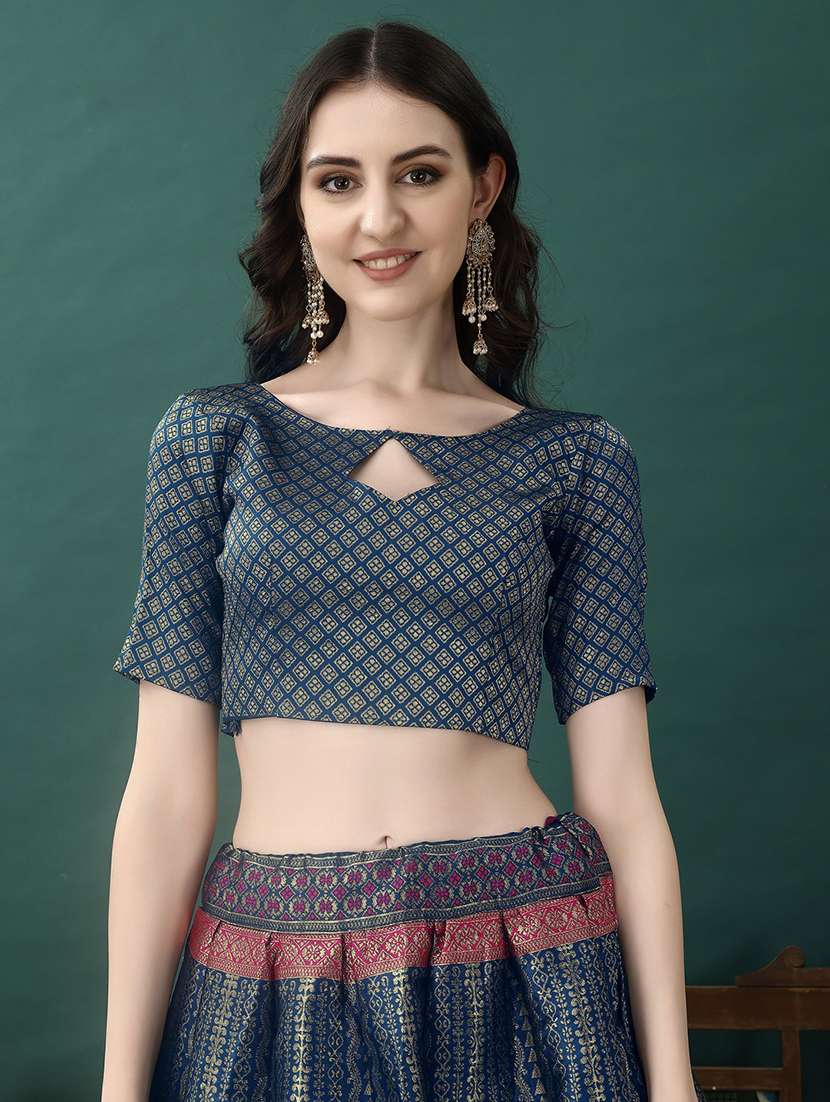 women self design flared unstitched lehenga - 22042107 - Standard Image - 4