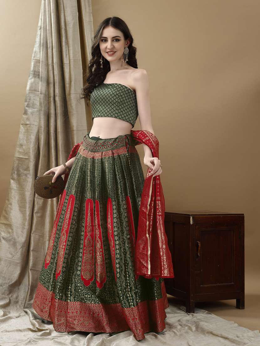 women self designed flared lehenga choli with duppata set - 22042108 - Zoom Image - 0
