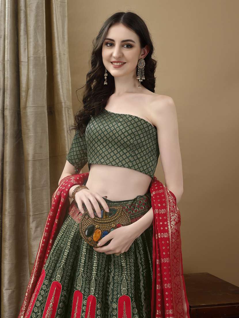 women self designed flared lehenga choli with duppata set - 22042108 - Standard Image - 4
