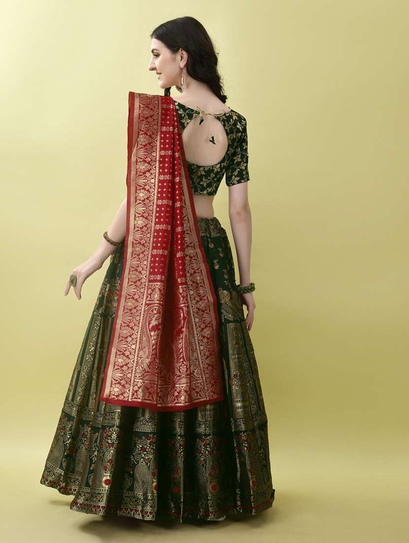 women self designed flared lehenga choli with duppata set - 22042112 -  Standard Image - 4